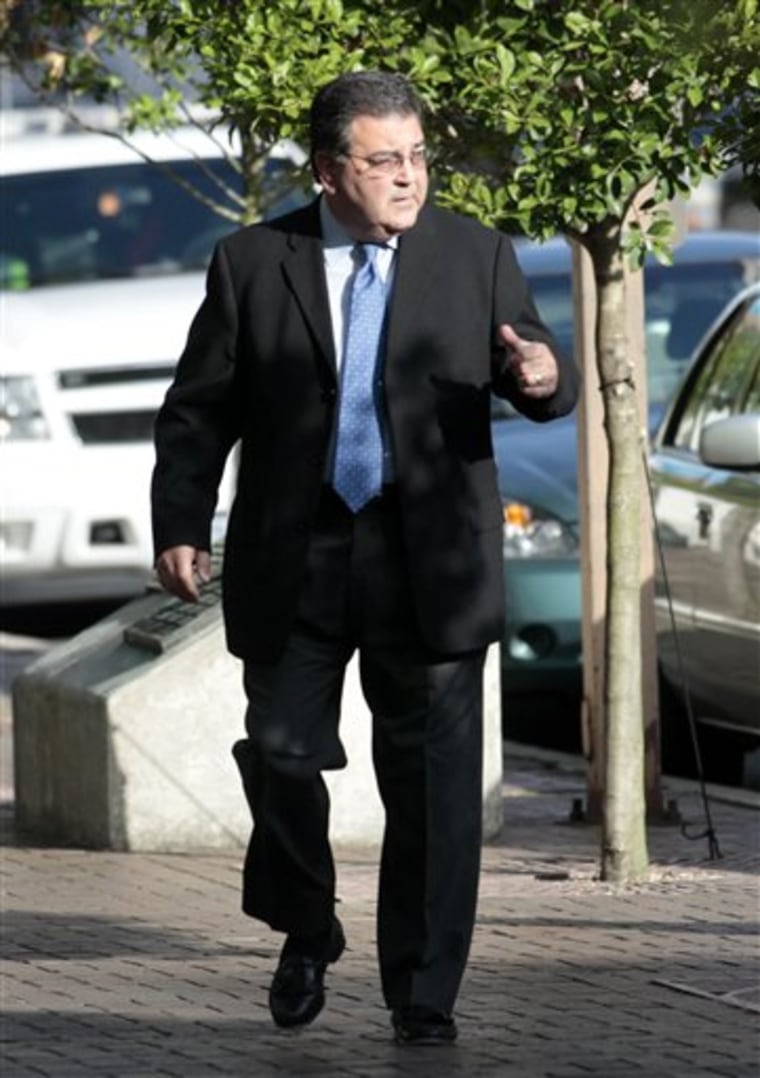 Retired New Orleans police sgt. Arthur Kaufman arrives at Federal court for the start of jury selection in his trial, in New Orleans, Wednesday, June 22, 2011. Kaufman is charged with covering up the deadly shootings of unarmed residents on a bridge in Hurricane Katrina's chaotic aftermath, and he is being tried with four co-defendants. (AP Photo/Gerald Herbert)